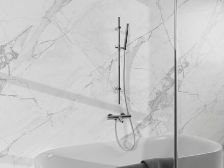 FortiFura Calvi Badkraan - met glijstangset - staafhanddouche - gladde doucheslang - chroom SW767487/SW496810/SW706209/SW720223