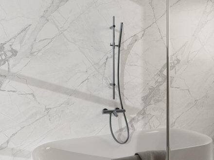 FortiFura Calvi Badkraan - met glijstangset - staafhanddouche - gladde doucheslang - geborsteld gunmetal PVD SW767491/SW766537/SW721165/SW720225 Gunmetal geborsteld (antraciet)