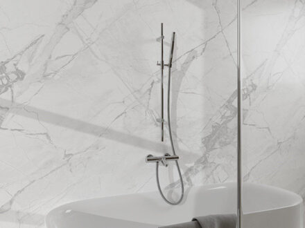 FortiFura Calvi Badkraan - met glijstangset - staafhanddouche - metalen doucheslang - chroom SW767487/SW496810/SW767373/SW720223