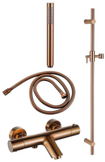 FortiFura Calvi Badkraan - met glijstangset - staafhanddouche - metalen doucheslang - geborsteld koper PVD SW970037/SW970053/SW970046/SW970048 Koper geborsteld