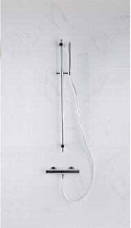 FortiFura Calvi douchekraan met glijstangset met staafhanddouche, gladde doucheslang chroom SW767487/SW496810/SW767378/SW377816