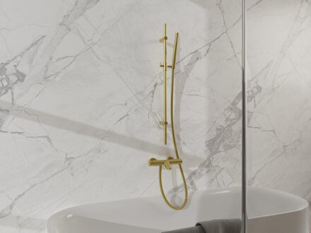 FortiFura Calvi Glijstang - 90cm - glijstuk - Geborsteld Messing PVD (Goud) SW767490 Messing geborsteld (goud)