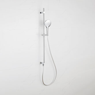 FortiFura Calvi Glijstangset - geïntegreerde wandaansluitbocht - doucheslang glad- handdouche rond - chroom SW1111526/SW706209//SW496814