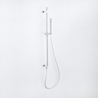 FortiFura Calvi Glijstangset - geïntegreerde wandaansluitbocht - doucheslang metaal- handdouche staaf - chroom SW1111526//SW970048//SW496810