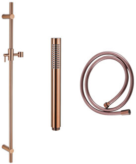 FortiFura Calvi glijstangset met staafhanddouche, gladde doucheslang Geborsteld koper PVD SW970053/SW970046/SW799407 Koper geborsteld