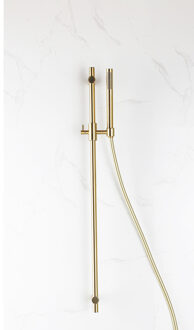 FortiFura Calvi glijstangset met staafhanddouche, gladde doucheslang PVD Geborsteld Messing PVD (Goud) SW767490/SW728176/SW720570 Messing geborsteld (goud)