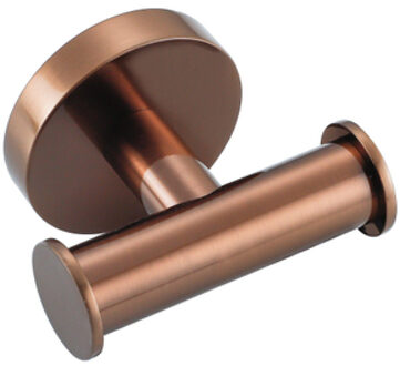 FortiFura Calvi Handdoekhaak - rond - dubbel - Geborsteld koper PVD (Koper) Double_Towelhook_BC Koper geborsteld
