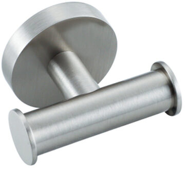 FortiFura Calvi Handdoekhaak - rond - dubbel - Geborsteld RVS PVD (RVS) Double_Towelhook_RVS RVS geborsteld