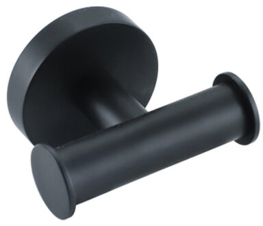 FortiFura Calvi Handdoekhaak - rond - dubbel - mat zwart Double_Towelhook_BLM Zwart mat