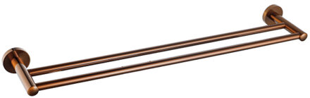 FortiFura Calvi Handdoekhouder - dubbel - rond - Geborsteld Geborsteld koper PVD (Koper) SW970051 Koper geborsteld