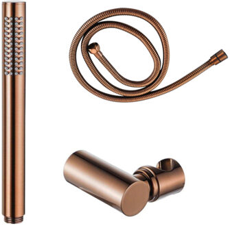 FortiFura Calvi Handdoucheset - 22.5cm - staaf - met houder - anti twist slang - 150cm - geborsteld koper PVD SW970046/SW970044/SW970048 RVS geborsteld