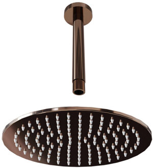 FortiFura Calvi Hoofddouche - 25cm - rond - plafondarm 20cm - Geborsteld koper PVD (Koper) SW970041/SW970042 Koper geborsteld