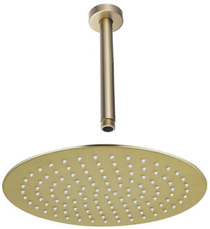 FortiFura Calvi Hoofddouche - 25cm - rond - plafondarm 20cm - Geborsteld Messing PVD (Goud) SW720555/SW720557 Messing geborsteld (goud)