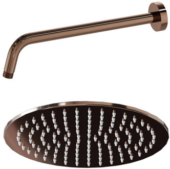 FortiFura Calvi Hoofddouche - 25cm - rond - wandarm 35cm - Geborsteld koper PVD (Koper) SW970041/SW970043 Koper geborsteld