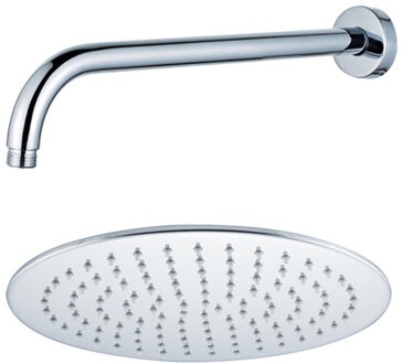 FortiFura Calvi Hoofddouche - 30cm - rond - wandarm 35cm - chroom SW1139119/SW720559 Chroom mat