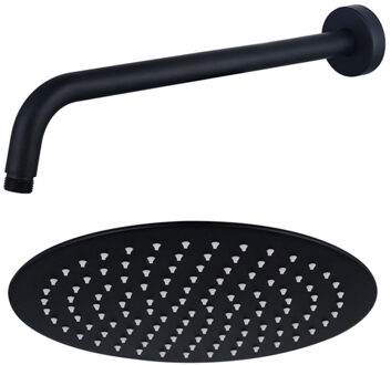 FortiFura Calvi Hoofddouche - 30cm - rond - wandarm 35cm - mat zwart SW1139120/SW720560 Zwart mat