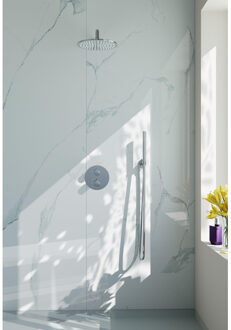 FortiFura Calvi Inbouw Regendoucheset - rond - thermostatisch - wandarm - 25cm hoofddouche - staaf handdouche - gladde doucheslang - chroom SW496810/SW542643/SW706209/SW720552/SW720559/SW721