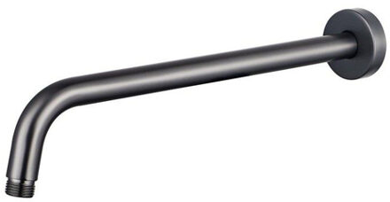 FortiFura Calvi Inbouw Regendoucheset - rond - thermostatisch - wandarm - glijstang - 25cm hoofddouche - handdouche rond - metalen doucheslang - Geborsteld Gunmetal PVD SW720556/SW720563/SW706207/SW721170/SW1183047/SW76 Gunmetal geborsteld (antraciet)