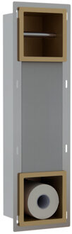 FortiFura Calvi Inbouw Reserve- en toiletrolhouder - Geborsteld Messing PVD (Goud) SW1126050/SW1126053 Messing geborsteld (goud)