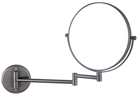 FortiFura Calvi make-up spiegel - 20cm - rond - Geborsteld Gunmetal PVD SW1126040 Gunmetal geborsteld (antraciet)