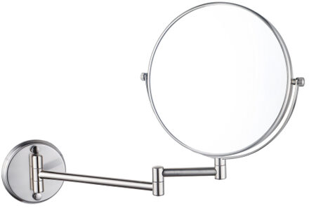 FortiFura Calvi make-up spiegel - 20cm - rond - PVD - Geborsteld RVS PVD (RVS) SW1126038 RVS geborsteld