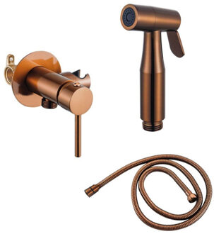 FortiFura Calvi Mengkraan Bidetset - handdouchehouder -100cm doucheslang - bidet handdouche - geborsteld koper SW1236933/SW1212627/SW970020 Koper geborsteld