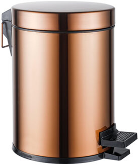 FortiFura Calvi pedaalemmer - 5 liter - rond - Geborsteld koper PVD (Koper) SW1111581 Koper geborsteld
