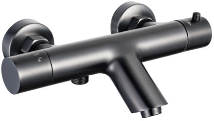 FortiFura Calvi thermostatische badkraan Geborsteld Gunmetal PVD SW720225 Gunmetal geborsteld (antraciet)