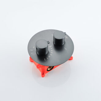 FortiFura Calvi Thermostatische Inbouwkraan - inbouwdeel - rond - Gunmetal SW1159495/SW1171110 Gunmetal geborsteld (antraciet)