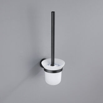 FortiFura Calvi Toiletborstelhouder - rond - Mat Zwart SW639936 Zwart mat