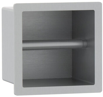 FortiFura Calvi Toiletrolhouder - inbouw - 17.3x17.3x15.3cm - Geborsteld RVS PVD (RVS) SW1126059 RVS geborsteld