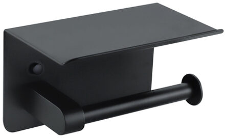 FortiFura Calvi - toiletrolhouder - met plateau - mat zwart SW1183055 Zwart mat