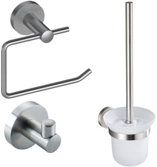 FortiFura Calvi Toiletset 3-delig Geborsteld RVS PVD (RVS) SW639927 SW639930 SW639928 RVS geborsteld