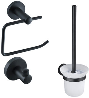 FortiFura Calvi Toiletset 3-delig mat zwart SW639932 - SW639936 - SW639933 Zwart mat