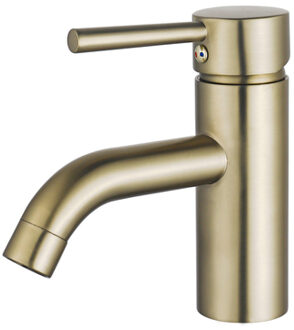 FortiFura Calvi Wastafelkraan - 14.8cm - opbouw - Geborsteld Messing PVD (Goud) SW720547 Messing geborsteld (goud)