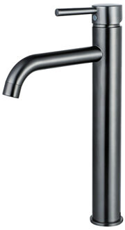 FortiFura Calvi Wastafelkraan - 33.9cm - verhoogd - opbouw - Geborsteld Gunmetal PVD SW766541 Gunmetal geborsteld (antraciet)