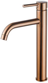 FortiFura Calvi Wastafelkraan - 33.9cm - verhoogd - opbouw - Geborsteld koper PVD (Koper) SW970032 Koper geborsteld