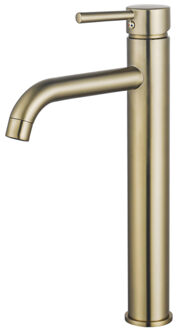 FortiFura Calvi Wastafelkraan - 33.9cm - verhoogd - opbouw - Geborsteld Messing PVD (Goud) SW720549 Messing geborsteld (goud)
