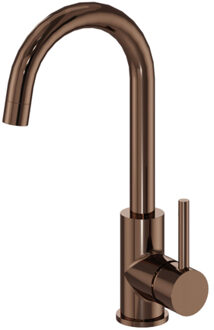 FortiFura Calvi wastafelkraan - hoog - draaibare uitloop - Geborsteld koper PVD (Koper) SW970035 Koper geborsteld