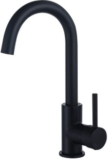 FortiFura Calvi wastafelkraan - hoog - draaibare uitloop - mat zwart SW809347 Zwart mat