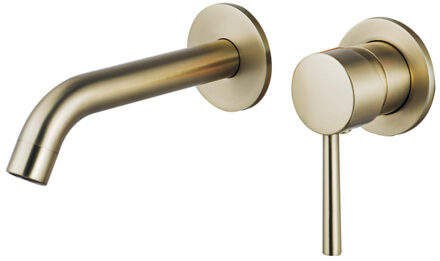 FortiFura Calvi Wastafelkraan - inbouw - met inbouwdeel - Geborsteld Messing PVD (Goud) SW1171115 Messing geborsteld (goud)