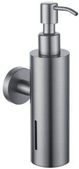 FortiFura Calvi zeepdispenser - wand - rond - Geborsteld Gunmetal PVD SW1111571 Gunmetal geborsteld (antraciet)