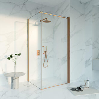 FortiFura Galeria Douchecabine - 100x180x200 - Profiel veiligheidsglas - anti kalk - Geborsteld koper PVD (Koper) SW1122495/SW797920/SW876702 Koper geborsteld