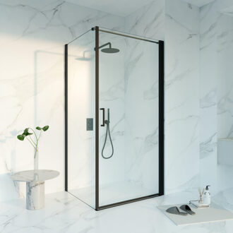 FortiFura Galeria Douchecabine - 100x80x200 - Profiel - veiligheidsglas - anti kalk - mat zwart SW1122491 SW797914 SW797905 Zwart mat