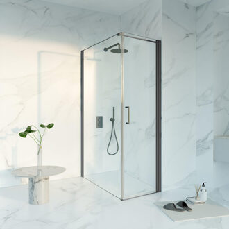 FortiFura Galeria Douchecabine - 60x120x200 - Profiel veiligheidsglas - anti kalk - geborsteld gunmetal PVD SW1122471/SW797917/SW797907 Gunmetal geborsteld (antraciet)