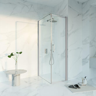 FortiFura Galeria Douchecabine - 60x90x200 - Profiel veiligheidsglas - anti kalk - Geborsteld RVS PVD (RVS) SW1122469/SW797926/SW797908 RVS geborsteld