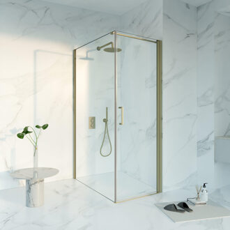 FortiFura Galeria Douchecabine - 70x120x200 - Profiel veiligheidsglas - anti kalk - Geborsteld Messing PVD (Goud) SW1122476/SW797917/SW797910 Messing geborsteld (goud)
