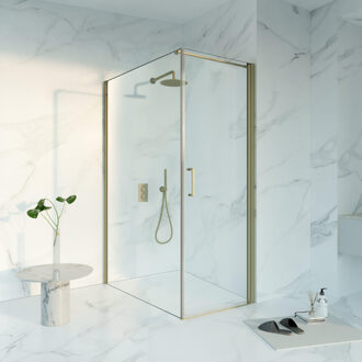 FortiFura Galeria Douchecabine - 70x140x200 - Profiel veiligheidsglas - anti kalk - Geborsteld Messing PVD (Goud) SW1122476/SW797916/SW797910 Messing geborsteld (goud)