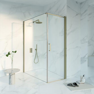 FortiFura Galeria Douchecabine - 70x160x200 - Profiel veiligheidsglas - anti kalk - Geborsteld Messing PVD (Goud) SW1122476/SW797918/SW797910 Messing geborsteld (goud)