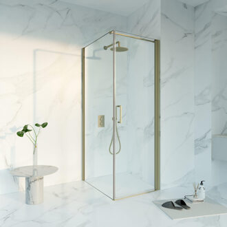 FortiFura Galeria Douchecabine - 70x90x200 - Profiel veiligheidsglas - anti kalk - Geborsteld Messing PVD (Goud) SW1122476/SW797926/SW797910 Messing geborsteld (goud)